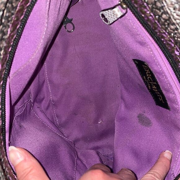 ERIC JAVITS New York purple straw shoulder bag EUC - Picture 11 of 14
